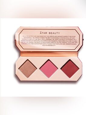 Athr Beauty Ruby Crystal Charged Cheek Palette Blush Trio NIB